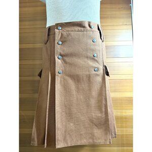 The Pubkilt Utility Kilt by Kiltman Men's Size 33 Small Tobacco 100% Cotton NEW
